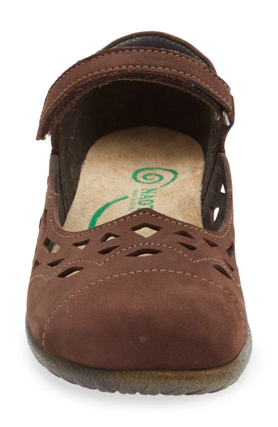 Naot Agathis Mary Jane Flat In Coffee Bean Nubuck