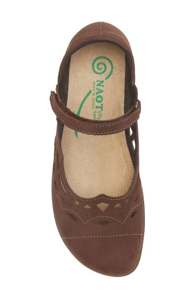 Naot Agathis Mary Jane Flat In Coffee Bean Nubuck