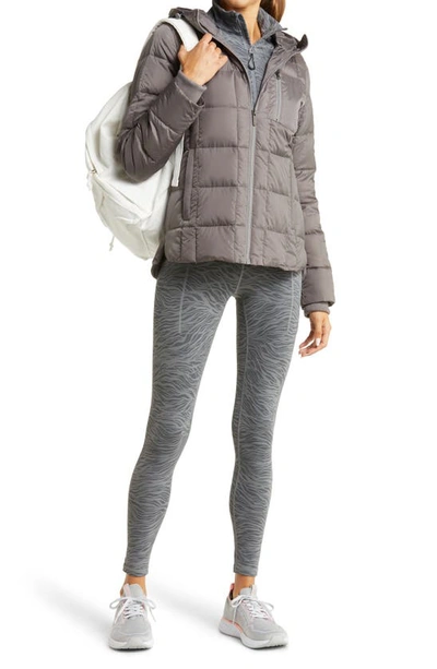 Zella Responsible Down Hooded Jacket In Grey Kitten