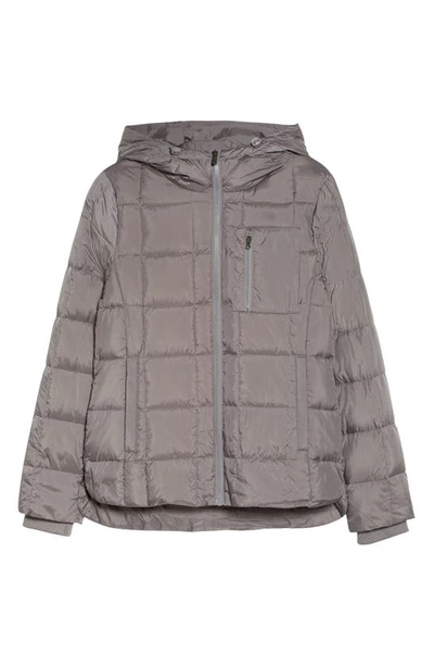 Zella Responsible Down Hooded Jacket In Grey Kitten