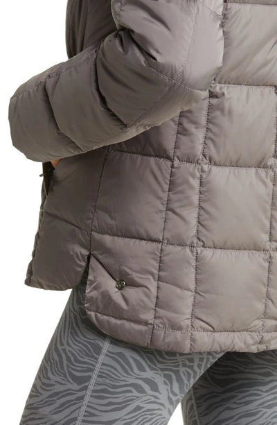 Zella Responsible Down Hooded Jacket In Grey Kitten