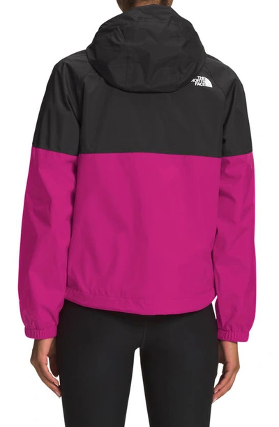 Shop The North Face Antora Waterproof Rain Jacket In Tnf Black/ Fuschia Pink