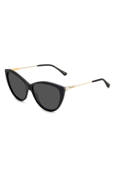 Shop Jimmy Choo 60mm Cat Eye Sunglasses In Black Animalier / Grey