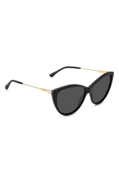 Shop Jimmy Choo 60mm Cat Eye Sunglasses In Black Animalier / Grey