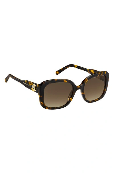 Shop Marc Jacobs 54mm Gradient Square Sunglasses In Havana / Brown Gradient