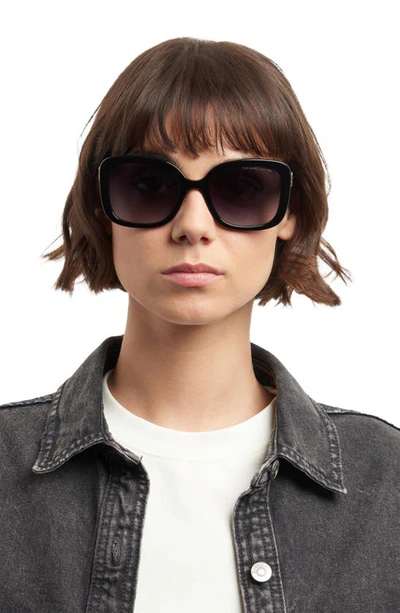 Shop Marc Jacobs 54mm Gradient Square Sunglasses In Black / Grey Shaded