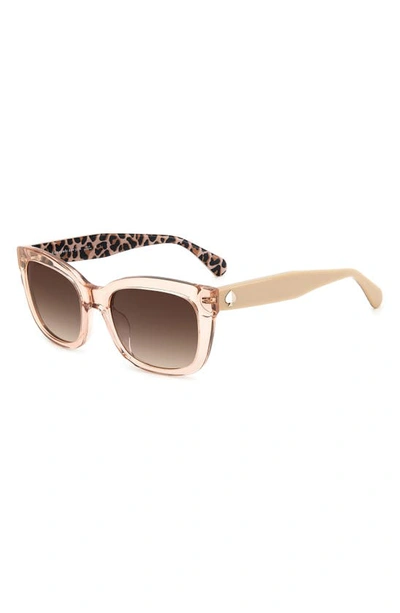 Shop Kate Spade Tammy 53mm Rectangular Sunglasses In Beige / Brown Gradient