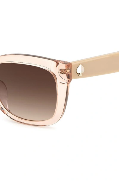 Shop Kate Spade Tammy 53mm Rectangular Sunglasses In Beige / Brown Gradient