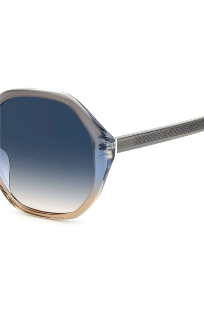 Kate Spade Waverly 57mm Gradient Round Sunglasses In Blue / Blue Grad Pink