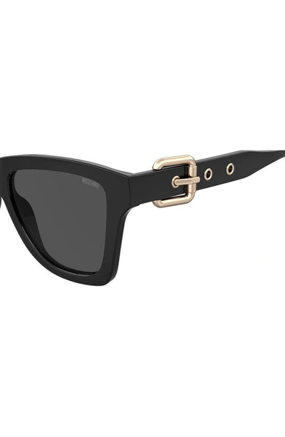 Shop Moschino 54mm Gradient Rectangular Sunglasses In Black / Grey