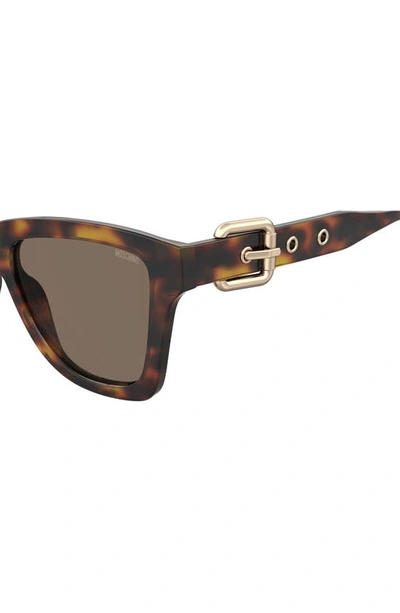 Shop Moschino 54mm Gradient Rectangular Sunglasses In Havana / Brown
