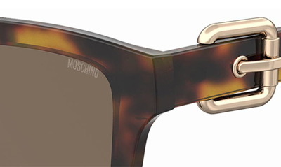 Shop Moschino 54mm Gradient Rectangular Sunglasses In Havana / Brown