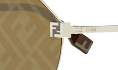 Shop Fendi The  Sky 55mm Round Sunglasses In Shiny Gold / Brown Mirror