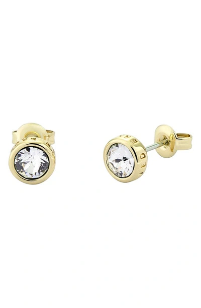 Ted Baker Sinaa Stud Earrings In Gold Tone Clear Crystal