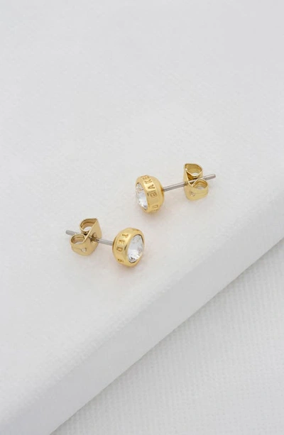 Ted Baker Sinaa Stud Earrings In Gold Tone Clear Crystal