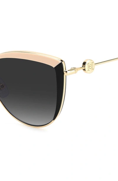Shop Carolina Herrera 58mm Cat Eye Sunglasses In Black Nude / Grey Shaded