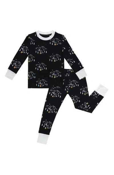 Shop Peregrinewear Midnight Camping Fitted Two-piece Pajamas In Black