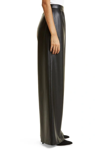 Shop Toccin Faux Leather Wide Leg Trousers In Jet