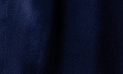 Petite Plume Men's Piped Silk Long Robe In Navy