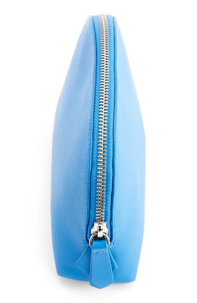 Royce New York Personalized Small Cosmetic Bag In Light Blue- Silver Foil