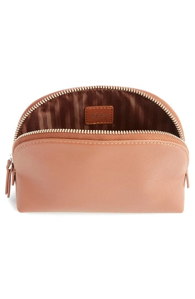 Shop Royce New York Personalized Small Cosmetic Bag In Tan - Deboss