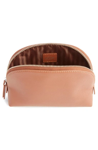 Shop Royce New York Personalized Small Cosmetic Bag In Tan - Gold Foil