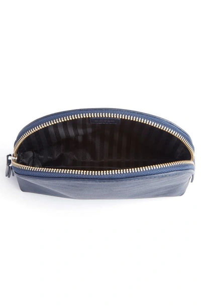Royce New York Personalized Small Cosmetic Bag In Navy Blue- Silver Foil