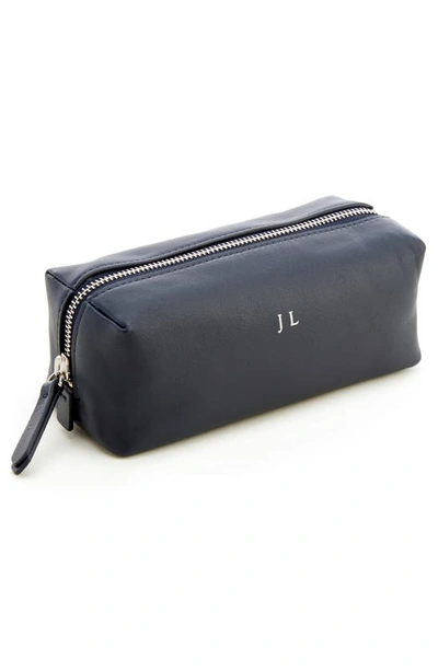 Royce New York Personalized Utility Bag In Navy Blue - Silver Foil