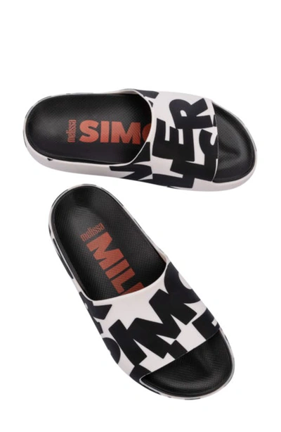 Shop Melissa X Simon Miller Cloud Slide Sandal In Beige/ Black