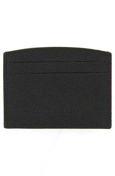 Shop Longchamp Roseau 4-slot Leather Card Case In Black