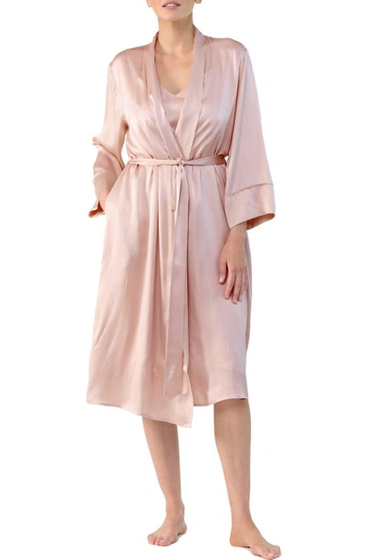 Shop Papinelle Silk Robe In  Pink