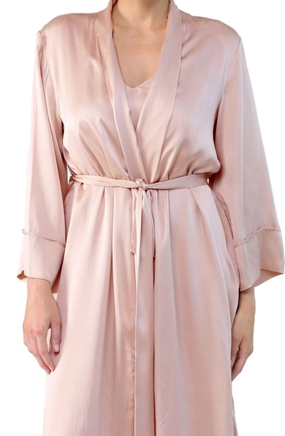 Shop Papinelle Silk Robe In  Pink