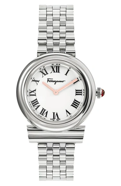 Shop Ferragamo Gancini Bracelet Watch, 28mm In Stainless