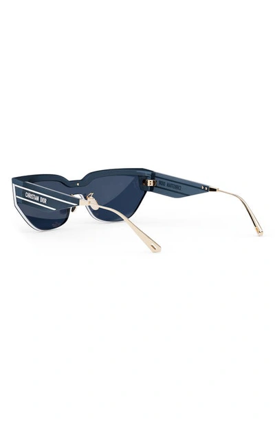 Shop Dior 'club M3u Mask Sunglasses In Shiny Blue / Blue Mirror