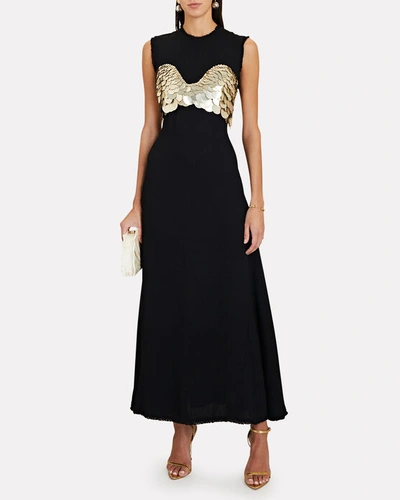 Shop Altuzarra Neres Sequin Bra Midi Dress In Black