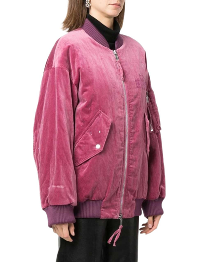 Shop Dsquared2 Women's Fuchsia Cotton Outerwear Jacket