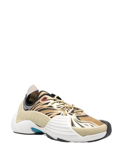 Shop Lanvin Men's Beige Other Materials Sneakers