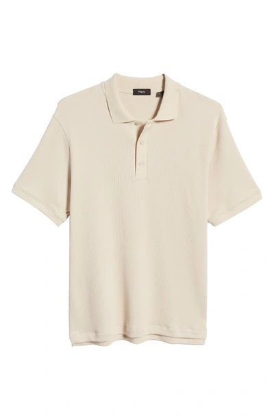 Shop Theory Droyer Textured Polo In Moon - Q82