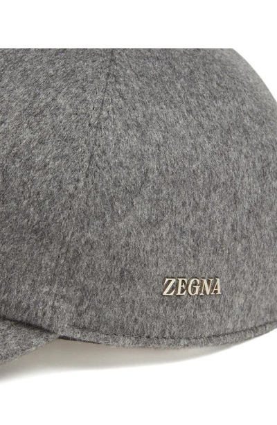 Shop Zegna Cashmere Baseball Cap In Grey