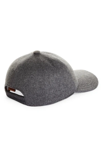 Shop Zegna Cashmere Baseball Cap In Grey