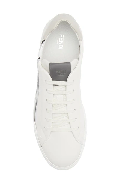 Shop Fendi O'lock Overlay Low Top Sneaker In Uwhi/ Ghiac/ Grig/ Silv