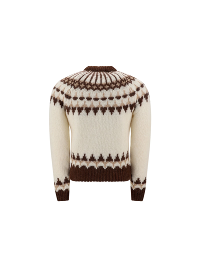Shop Saint Laurent Sweater In Naturel/marron/beige