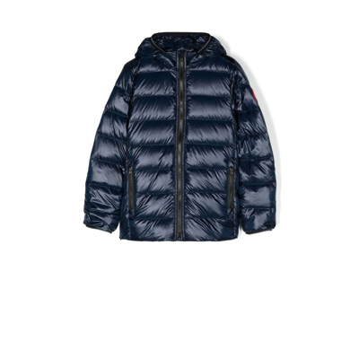 Shop Canada Goose Blue Crofton Hooded Quilted Jacket