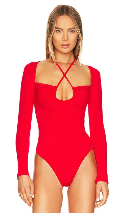 Shop Superdown Storme Bodysuit In Red