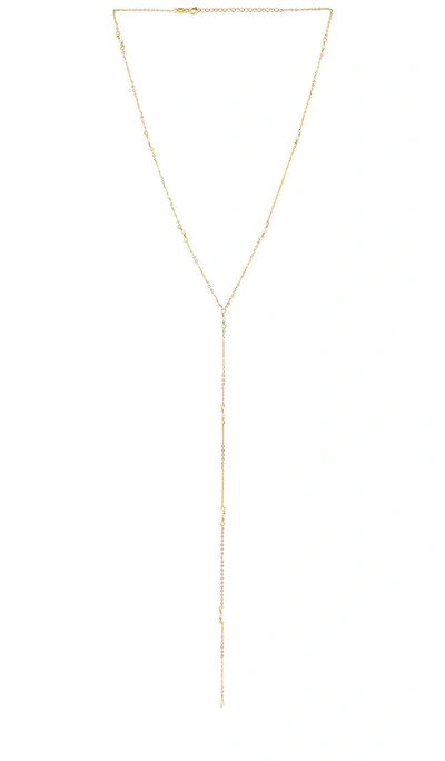 Shop By Adina Eden Tiny Pearl Lariat Necklace In Gold