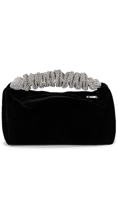 Shop Alexander Wang Scrunchie Crystal Handle Small Bag In Black