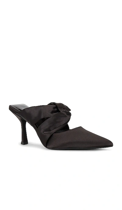 Shop Jeffrey Campbell Tied Up Mule In Black Satin