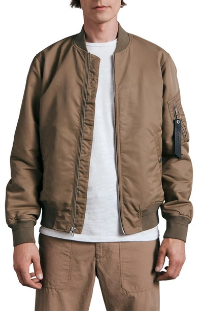 Rag & Bone Icons Manston Recycled Nylon Bomber Jacket In Armygrn