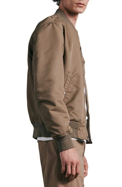 Rag & Bone Icons Manston Recycled Nylon Bomber Jacket In Armygrn