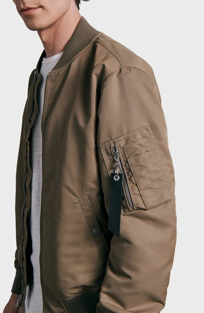 Rag & Bone Icons Manston Recycled Nylon Bomber Jacket In Armygrn